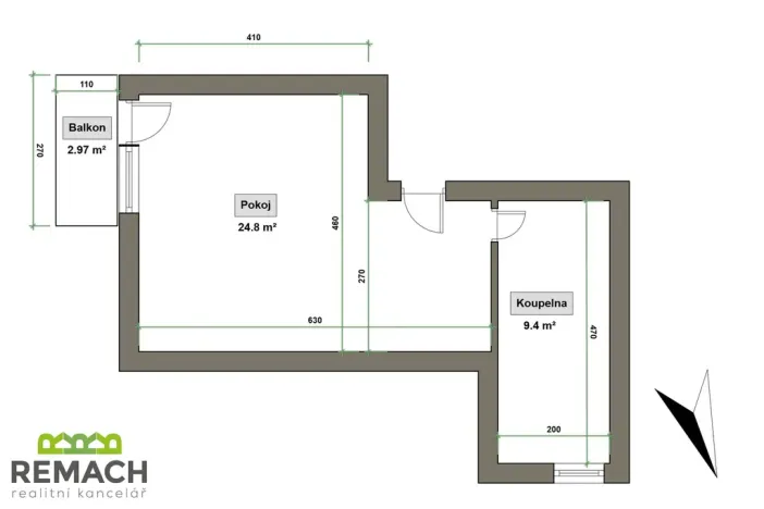 Pronájem bytu 1+kk, Kunovice, Na Bělince, 34 m2