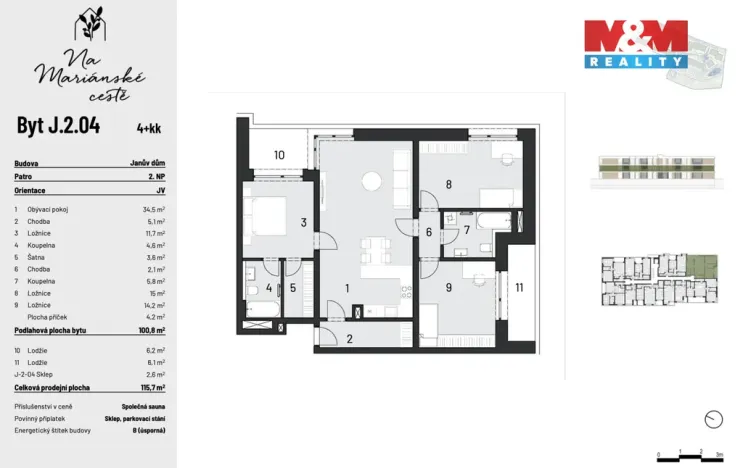 Prodej bytu 4+kk, Brandýs nad Labem-Stará Boleslav, Dřevčická, 101 m2