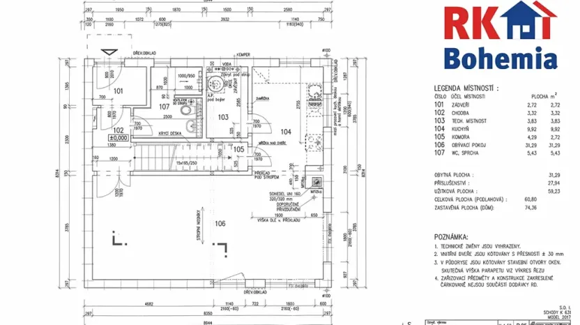 Prodej rodinného domu, Červený Újezd, U Studny, 120 m2