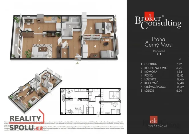 Prodej bytu 3+1, Praha - Černý Most, Doležalova, 78 m2