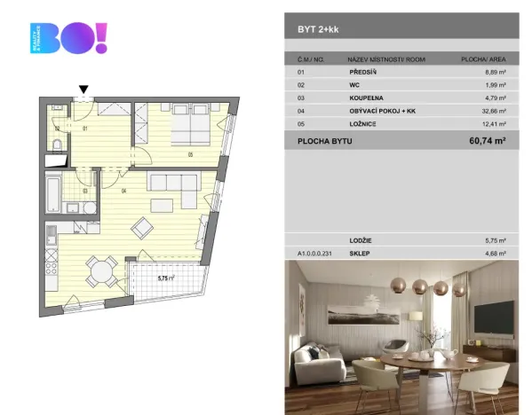 Pronájem bytu 2+kk, Ostrava, F. X. Riepla, 61 m2