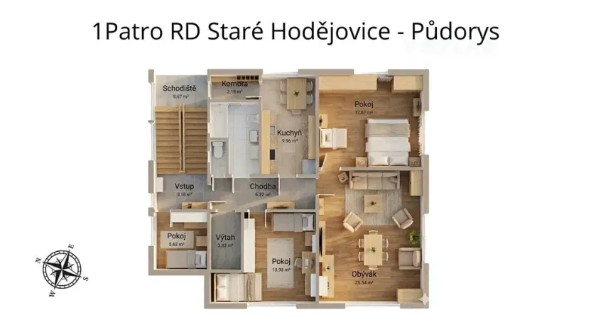 Prodej rodinného domu, Staré Hodějovice, Na Vyhlídce, 181 m2