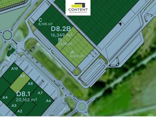 Pronájem výrobních prostor, Kozomín, 8204 m2