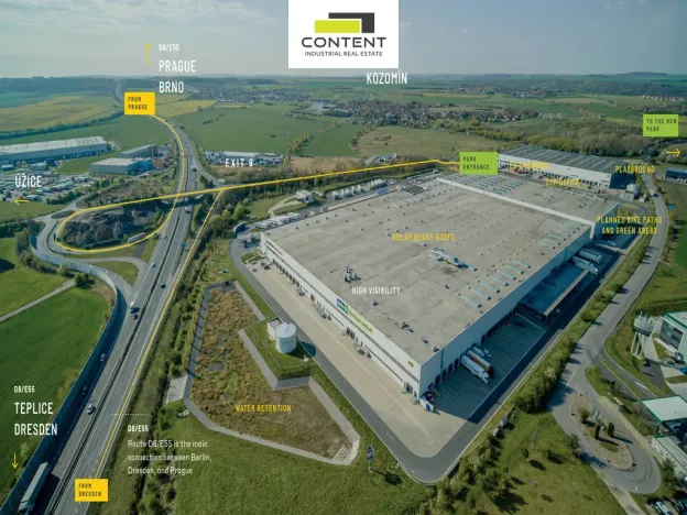 Pronájem výrobních prostor, Kozomín, 8204 m2