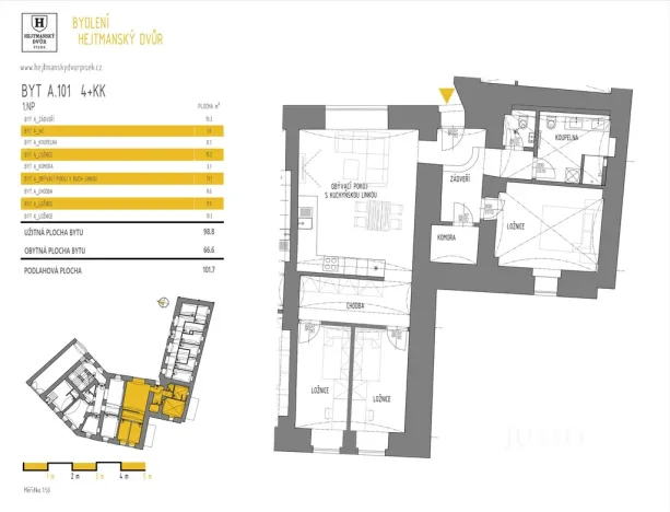 Prodej bytu 4+kk, Písek, Kocínova, 98 m2
