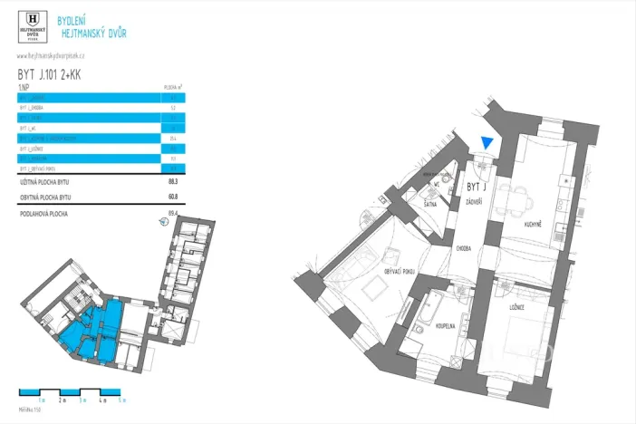 Prodej bytu 2+kk, Písek, Kocínova, 88 m2