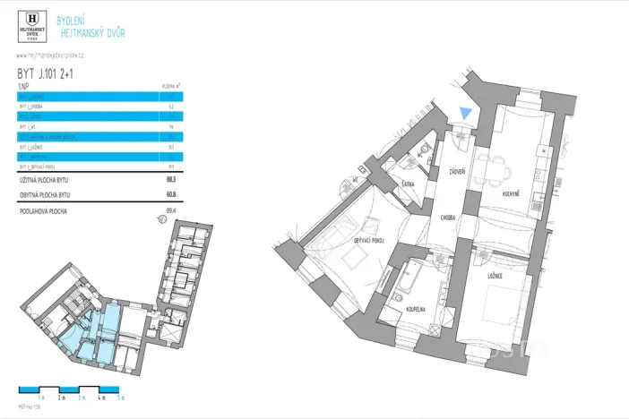 Prodej bytu 2+kk, Písek, Kocínova, 88 m2