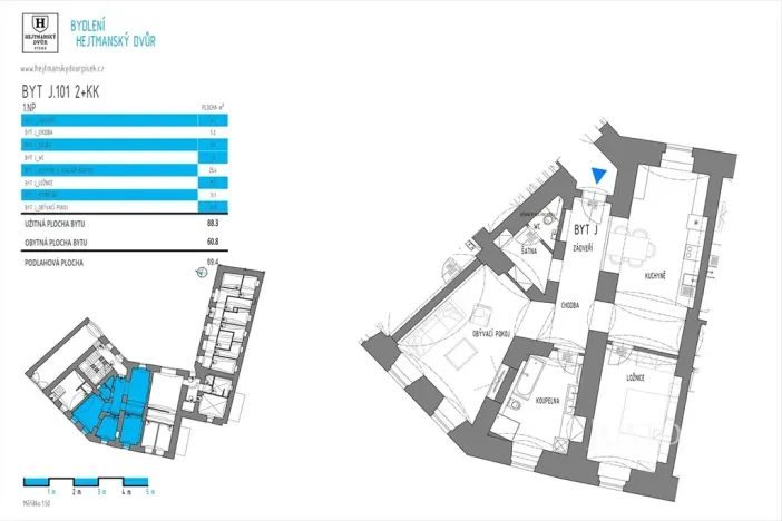 Prodej bytu 2+kk, Písek, Kocínova, 88 m2