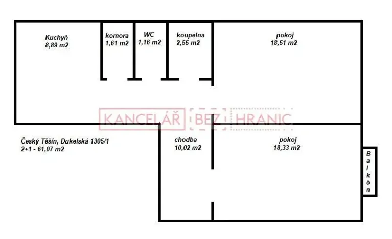 Prodej bytu 2+1, Český Těšín, Dukelská, 64 m2