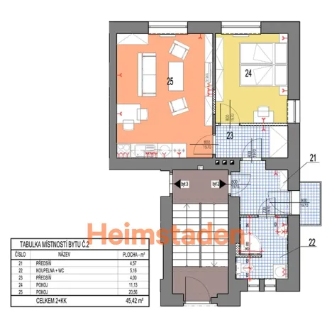 Pronájem bytu 2+kk, Ostrava - Kunčičky, Lihovarská, 44 m2