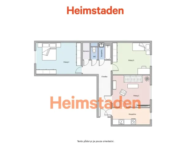 Pronájem bytu 3+1, Ostrava - Poruba, náměstí Jana Nerudy, 74 m2