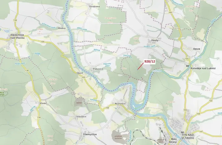 Dražba lesa, Hosty, 418 m2