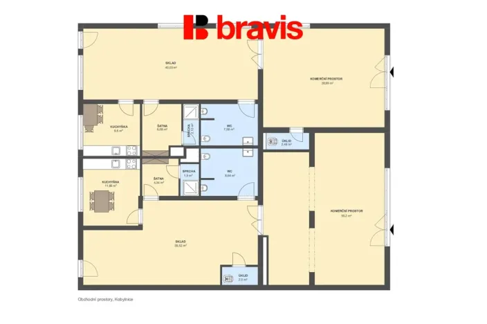 Pronájem obchodního prostoru, Kobylnice, U Řempa, 230 m2