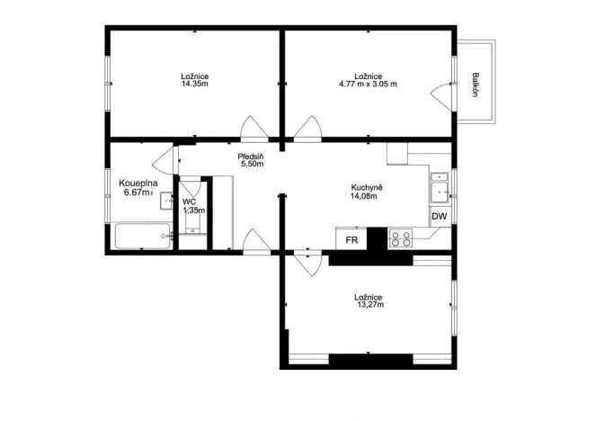 Prodej bytu 3+1, Olomouc, Přichystalova, 70 m2