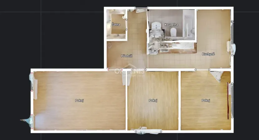 Pronájem bytu 3+1, Chomutov, Bezručova, 63 m2