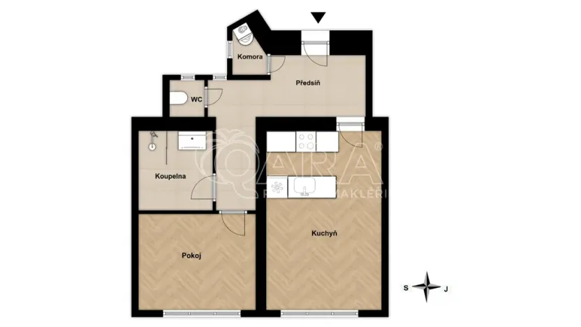 Pronájem bytu 2+kk, Praha - Staré Město, Kaprova, 62 m2