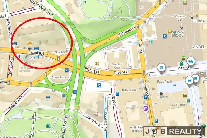 Pronájem kanceláře, Praha - Smíchov, Plzeňská, 60 m2