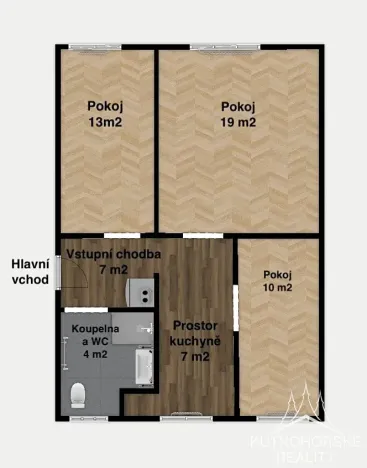 Prodej bytu 3+1, Kutná Hora, Tyršova, 60 m2