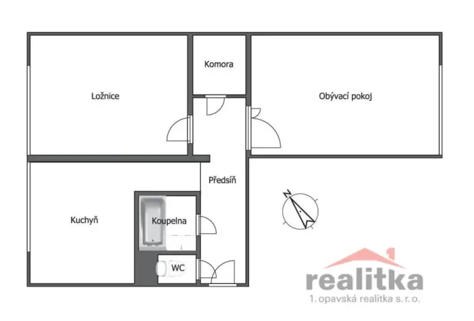 Pronájem bytu 2+1, Opava - Kateřinky, Holasická, 59 m2