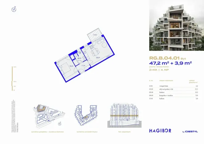 Pronájem bytu 2+kk, Praha - Strašnice, Ramonova, 47 m2
