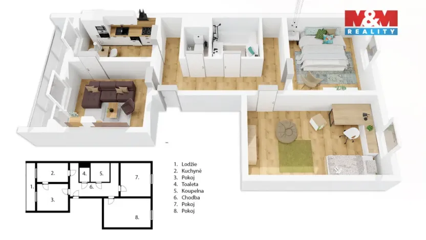 Prodej bytu 3+1, Praha - Horní Měcholupy, Na křečku, 80 m2