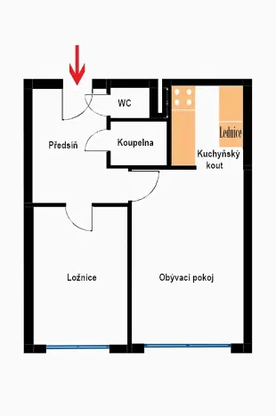 Pronájem bytu 2+kk, Praha - Záběhlice, Dunická, 43 m2