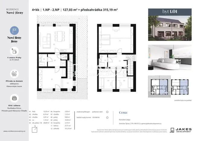 Prodej bytu 4+kk, Jirny, 127 m2