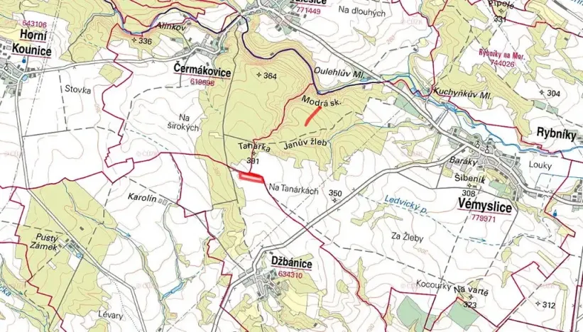 Prodej pole, Džbánice, 11072 m2