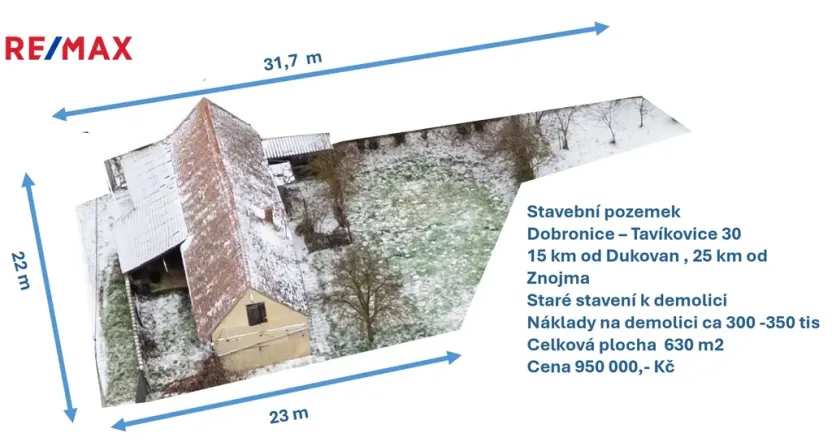 Prodej pozemku pro bydlení, Tavíkovice - Dobronice, 630 m2