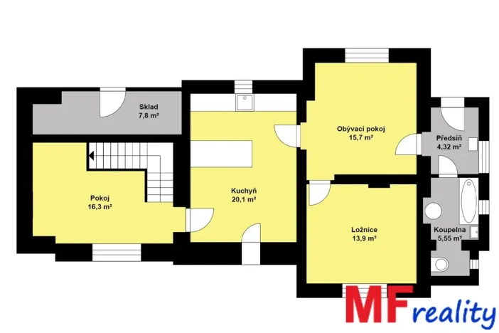 Prodej rodinného domu, Hořiněves, 82 m2
