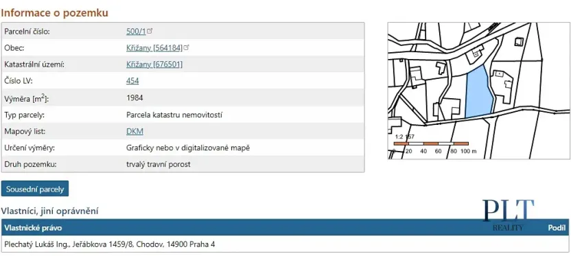 Prodej pozemku pro bydlení, Křižany, 1984 m2