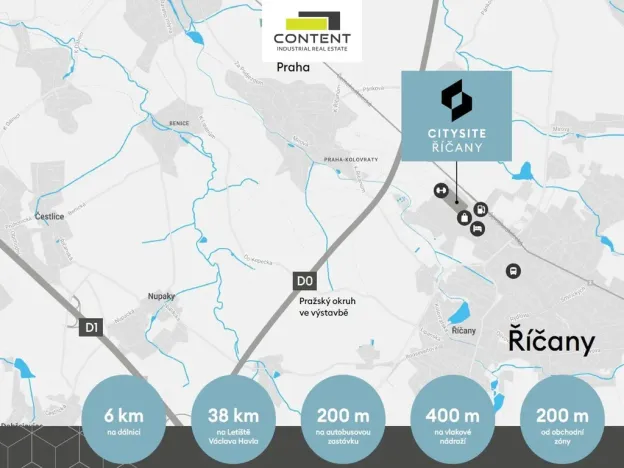 Pronájem výrobních prostor, Říčany, Technická, 1000 m2