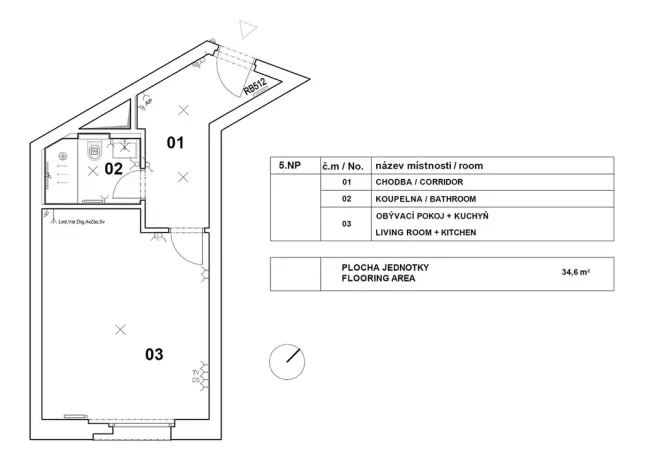 Pronájem bytu 1+kk, Praha - Vršovice, Krymská, 34 m2
