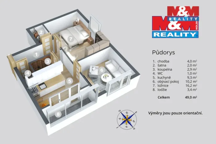 Prodej bytu 2+1, Děčín - Děčín VI-Letná, Krásnostudenecká, 49 m2