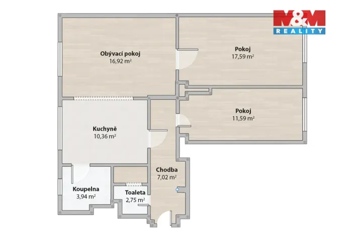 Prodej bytu 3+1, Srby, 72 m2