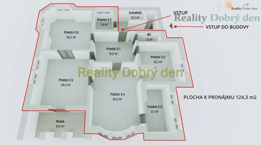 Pronájem ordinace, Opava, Tyršova, 124 m2