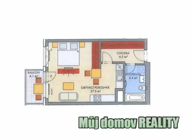 Pronájem bytu 1+kk, Praha - Dolní Měcholupy, Honzíkova, 41 m2