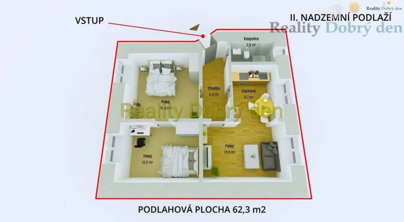 Pronájem bytu 3+1, Opava, Stará silnice, 62 m2