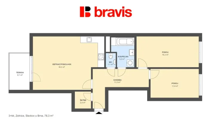 Prodej bytu 3+kk, Slavkov u Brna, Zelnice III, 78 m2