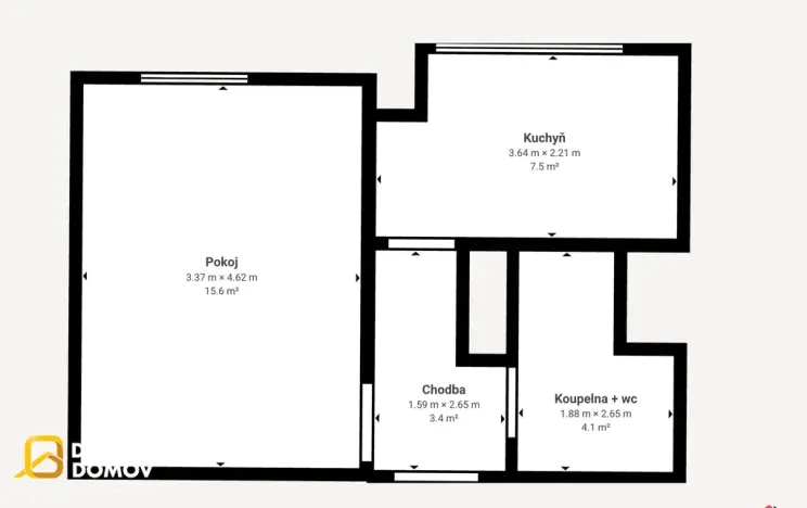 Prodej bytu 1+1, Bojkovice, Mánesova II, 33 m2