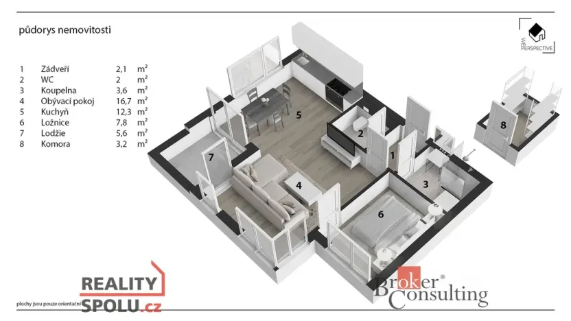 Pronájem bytu 2+kk, Hradec Králové, Pod Svahem, 50 m2