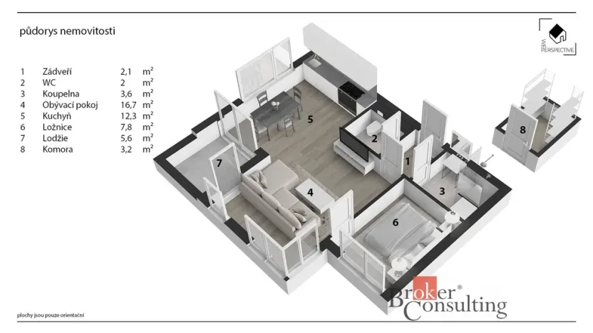 Pronájem bytu 2+kk, Hradec Králové, Pod Svahem, 50 m2