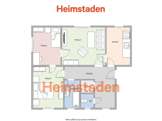 Pronájem bytu 3+1, Ostrava - Mariánské Hory, U Dvoru, 69 m2