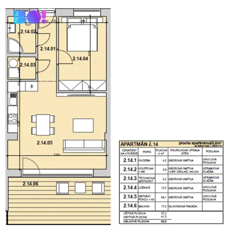 Pronájem bytu 2+kk, Soběšovice, 53 m2