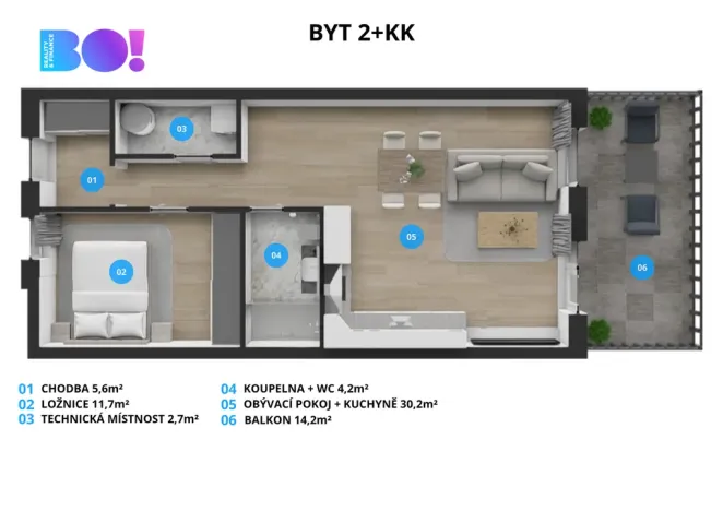 Pronájem apartmánu, Soběšovice, 71 m2