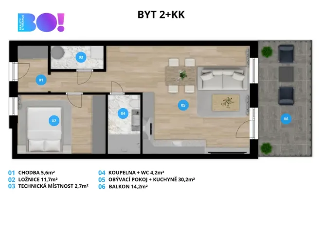 Pronájem apartmánu, Soběšovice, 71 m2