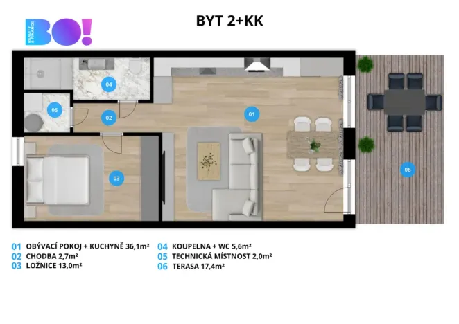 Pronájem bytu 2+kk, Soběšovice, 78 m2