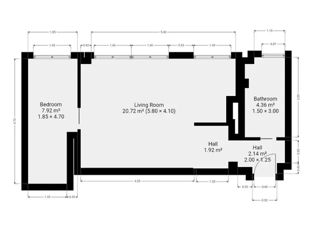 Pronájem bytu 2+kk, Praha - Krč, Krchlebská, 39 m2