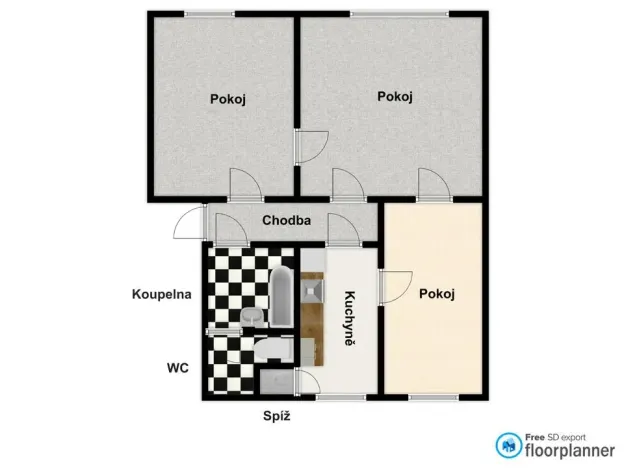 Prodej bytu 3+1, Březnice, Borská, 64 m2