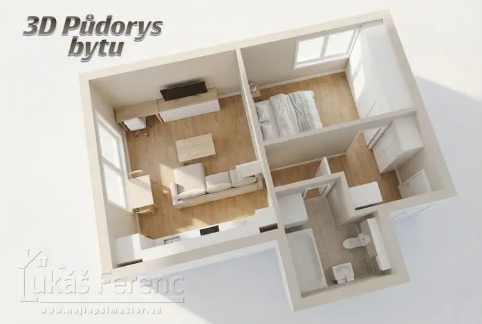 Pronájem bytu 2+kk, Hostivice, Pšeničná, 48 m2